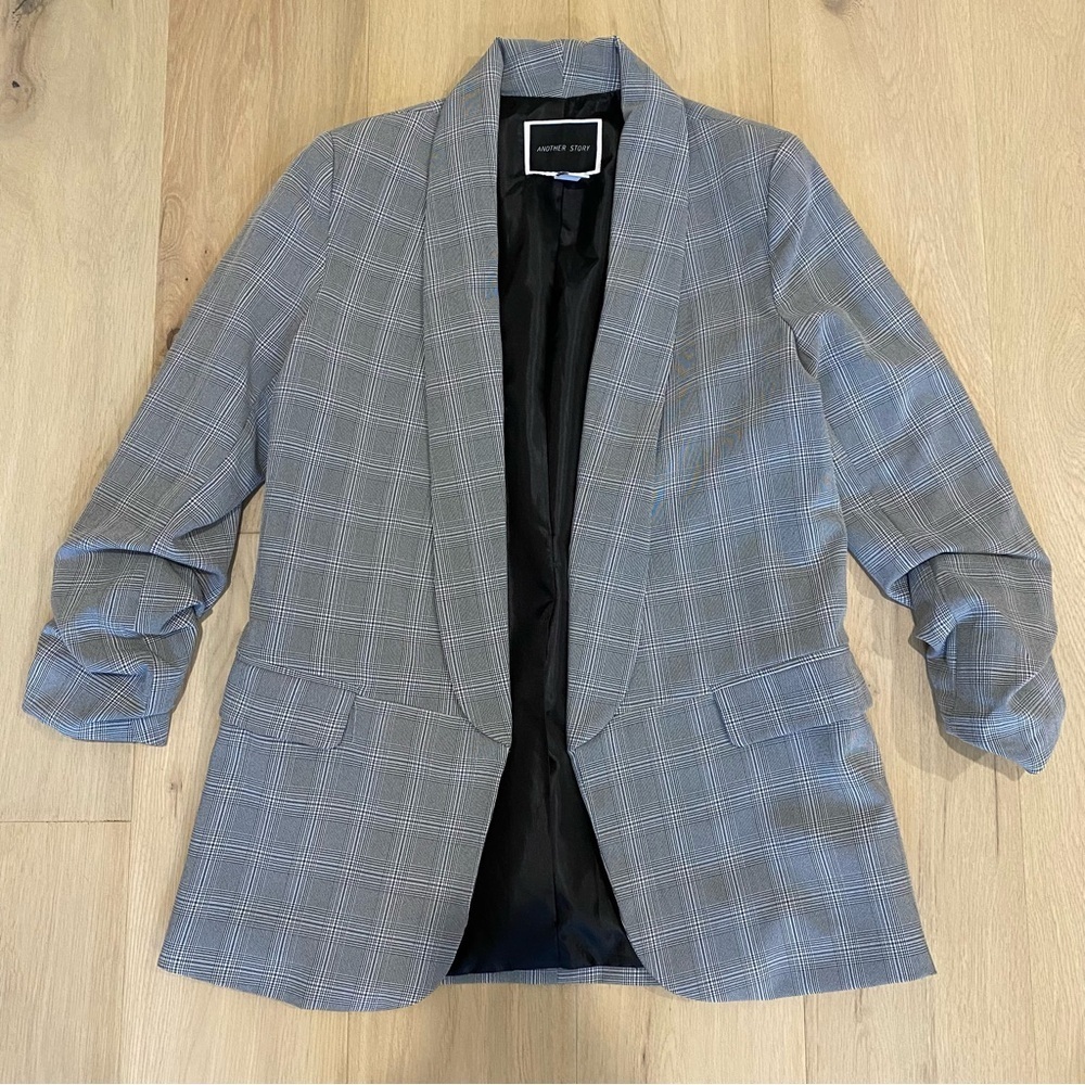 Another Story | Grey Plaid Blazer Suit Jacket 🤍
